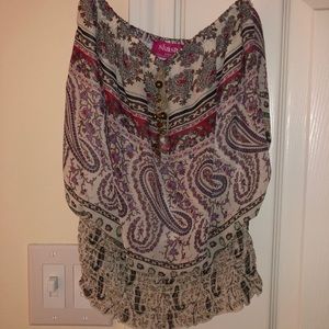 Cute strapless floral blouse